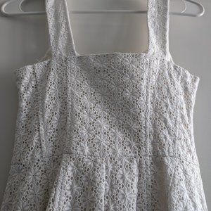 White lace flower design Nanette Lepore 3/4 length wedding dress